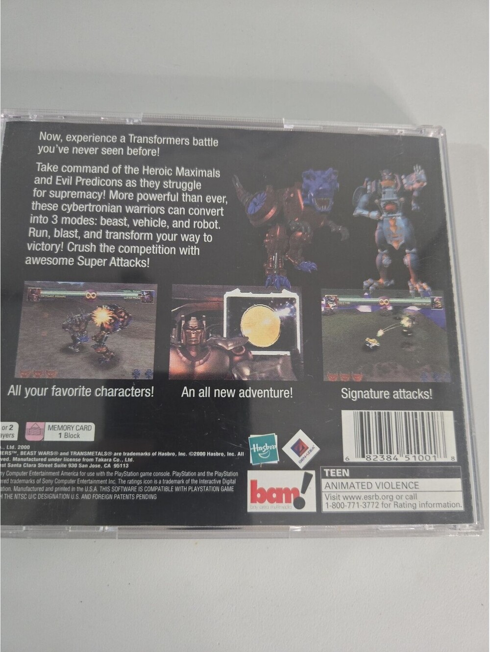 Transformers Beast Wars Transmetals Sony PlayStation 1 Complete In Box - Picture 5 of 5